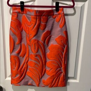 Ann Taylor Orange and Pink Pencil Skirt